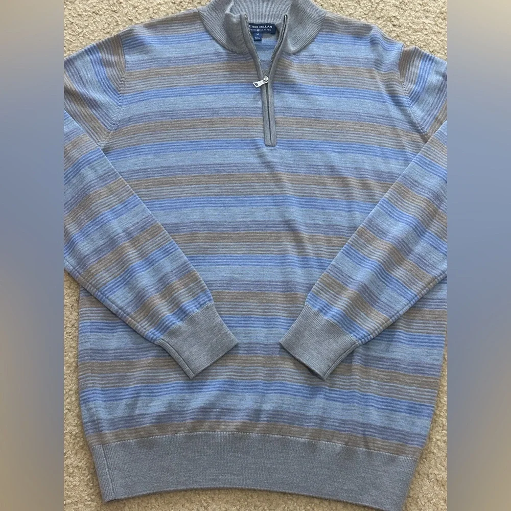Peter Millar Men’s Medium 1/4 Zip Legend Wool Sweater